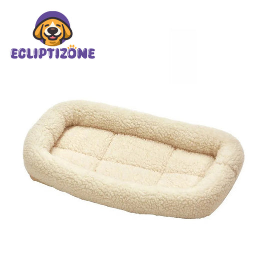 Fleece Pet Bed for Dogs & Cats, Cream 18"